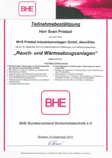 BHE Rauch- und Wärmeabzugsanlagen